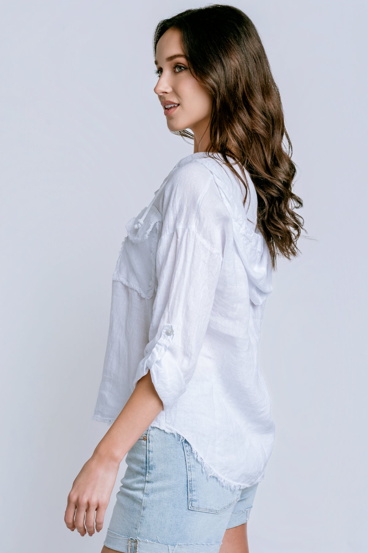 Milio Milano Fringe Hem Linen Jacket