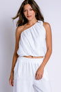 Milio Milano One Shoulder Bubble Hem Top