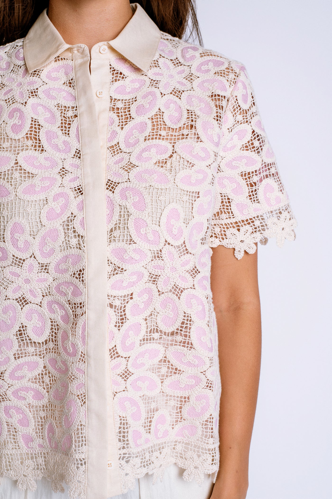 Johnny Was Billie Lace Button Down