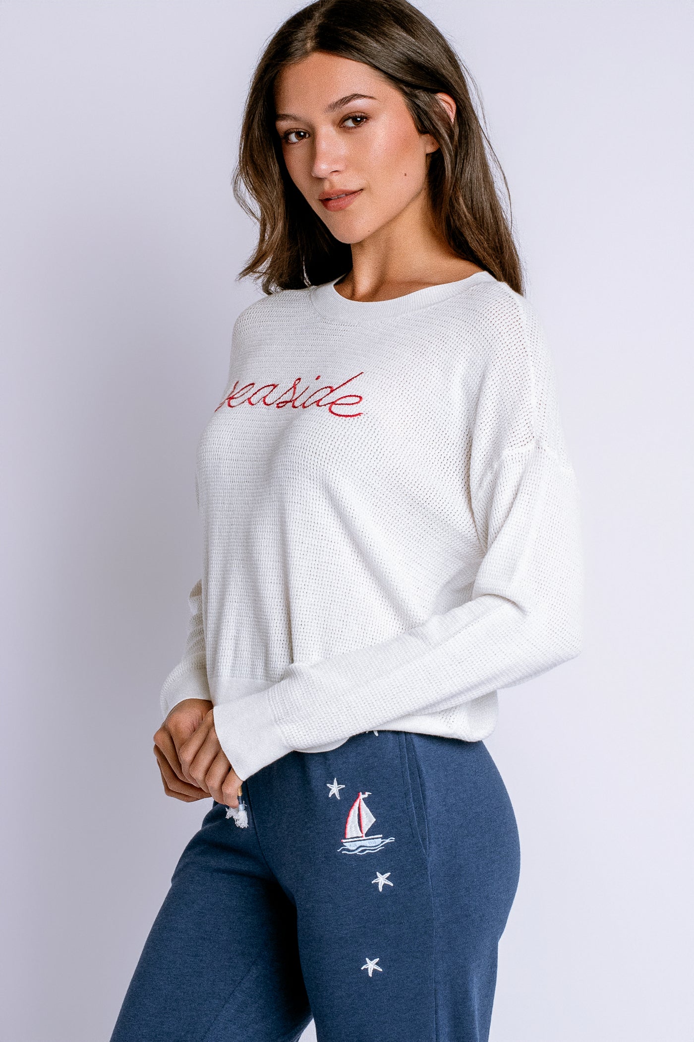 PJ Salvage Seaside Charm Long Sleeve Top