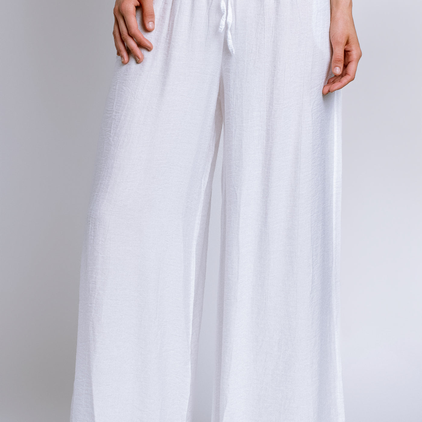 Milio Milano Crinkle Elastic Waist Tie Front Pant
