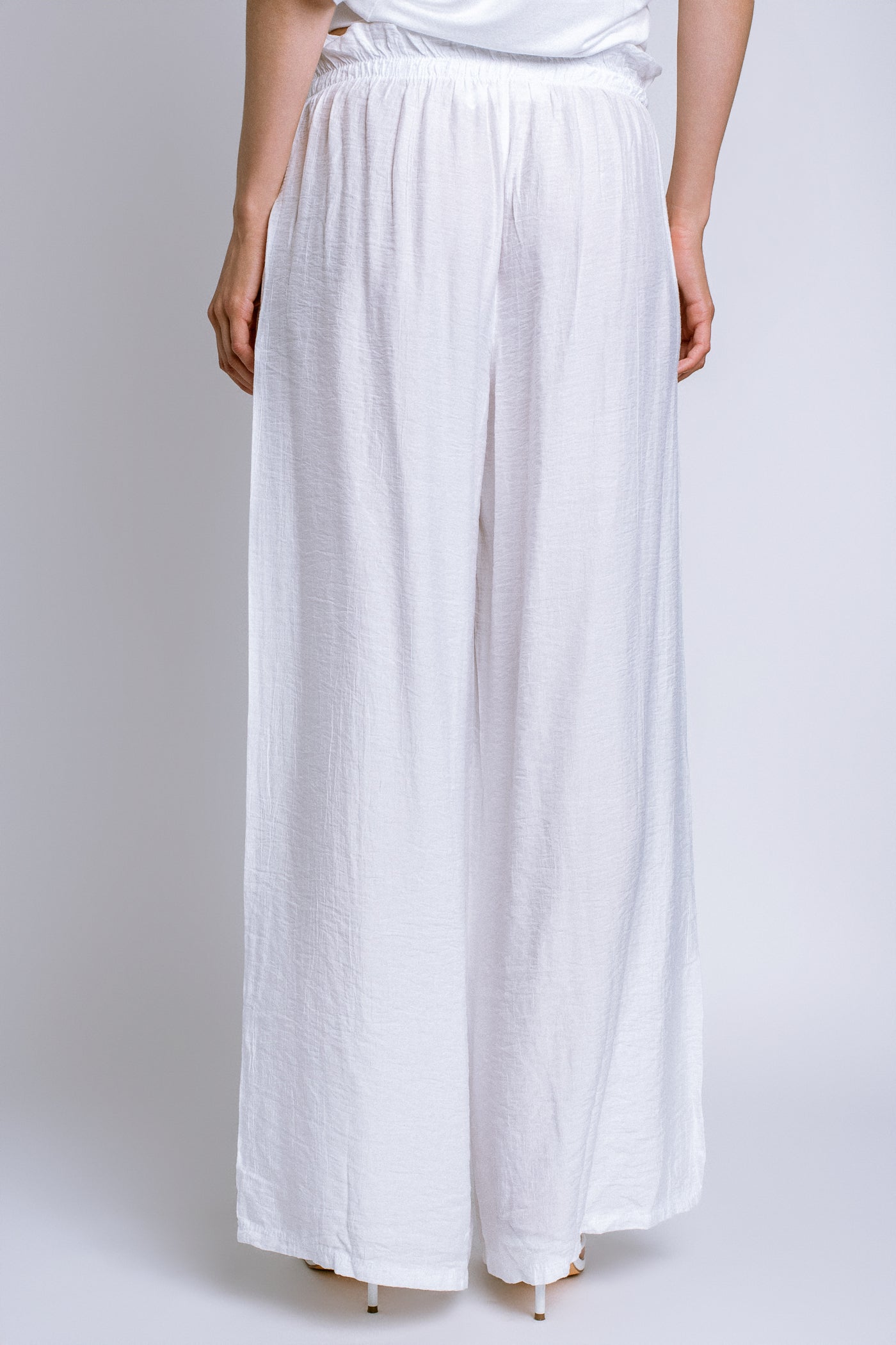Milio Milano Crinkle Elastic Waist Tie Front Pant