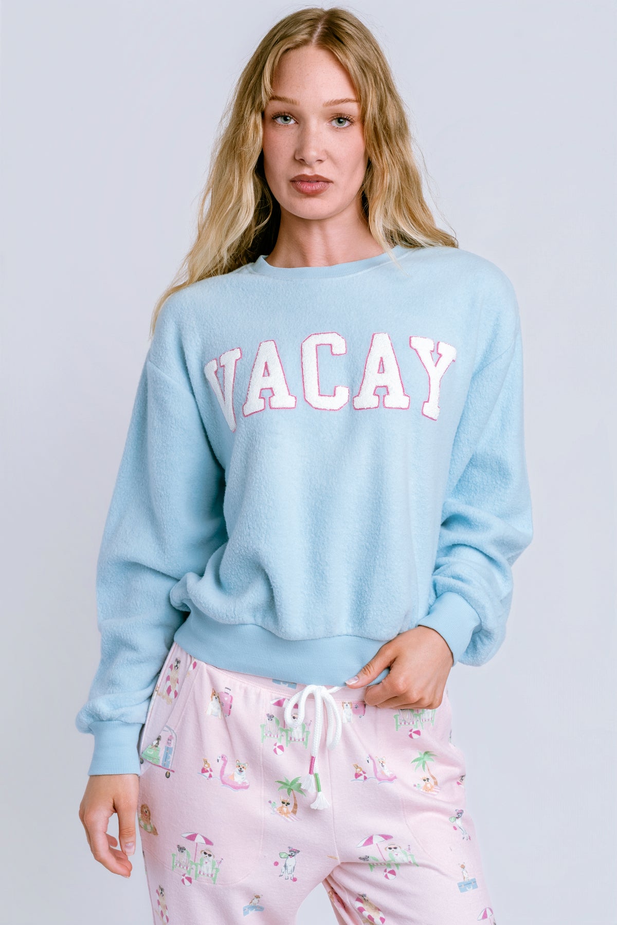 PJ Salvage Pupcation Palms Vacay Top