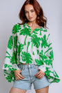 Milio Milano Palm Print Button Down