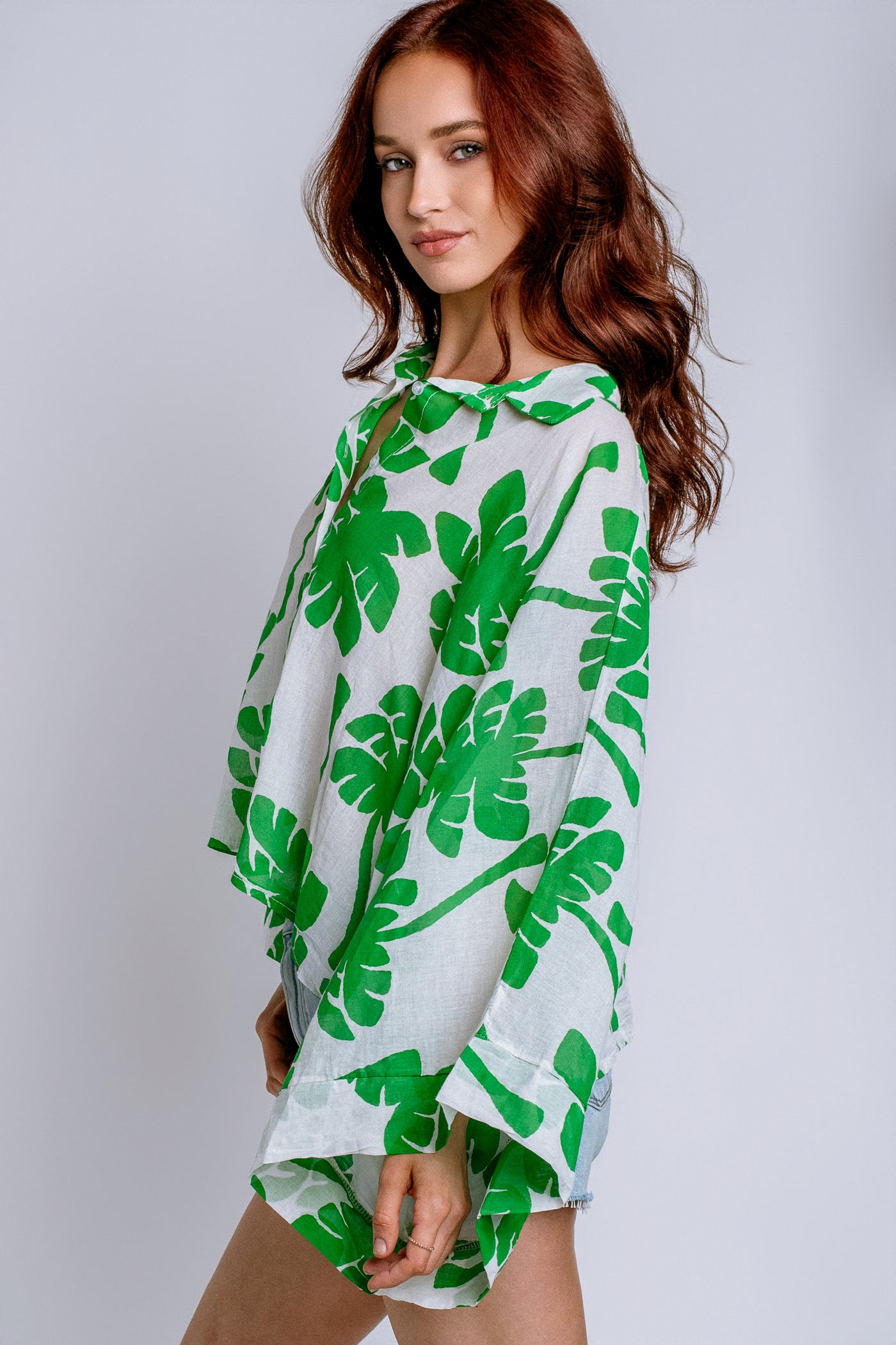 Milio Milano Palm Print Button Down