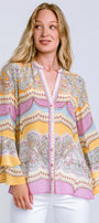 Hale Bob Silk Button Up Top