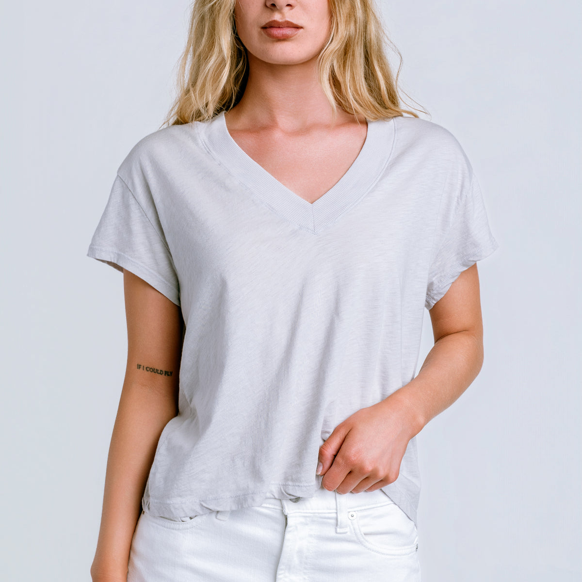 Michael Stars Harlan Cropped V-Neck Tee