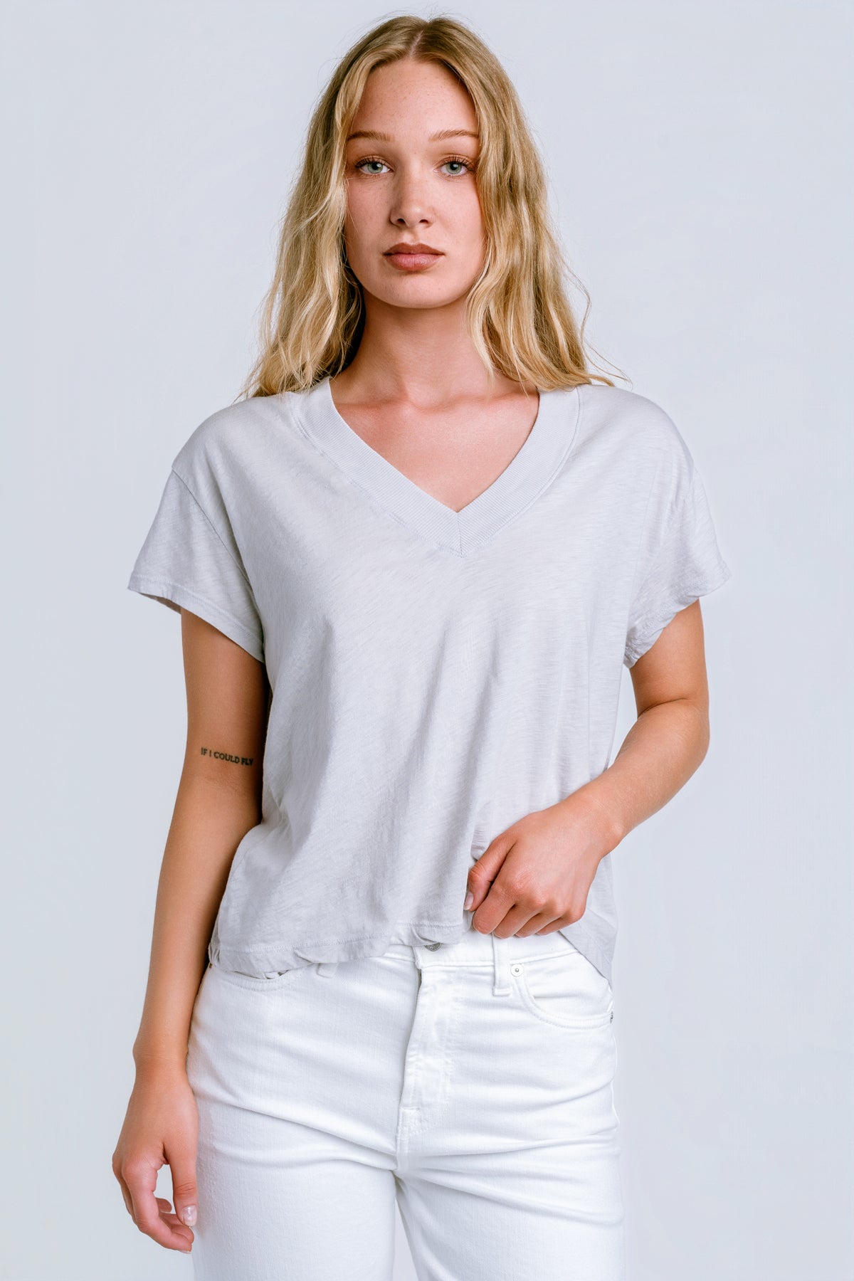 Michael Stars Harlan Cropped V-Neck Tee