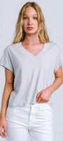 Michael Stars Harlan Cropped V-Neck Tee