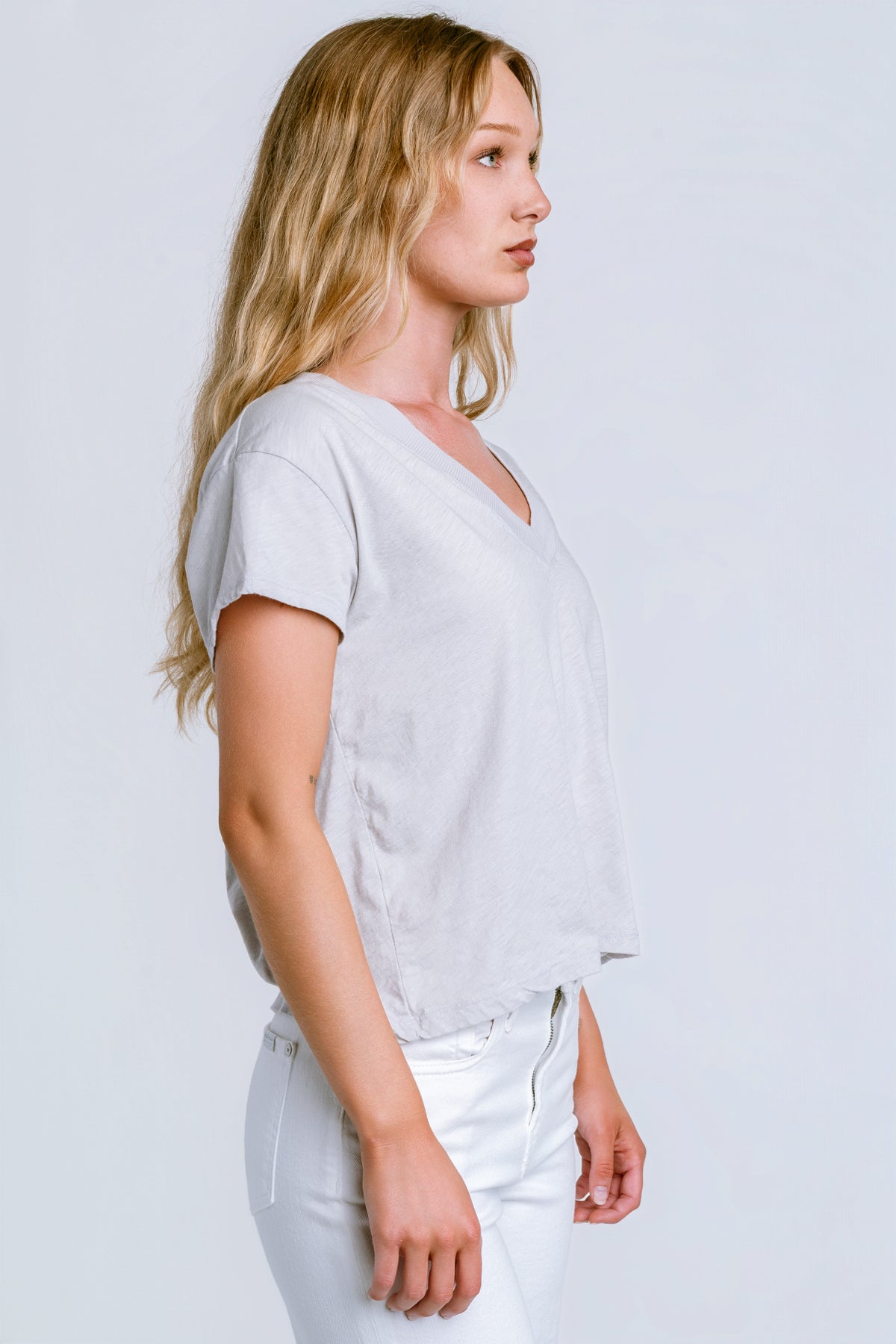 Michael Stars Harlan Cropped V-Neck Tee
