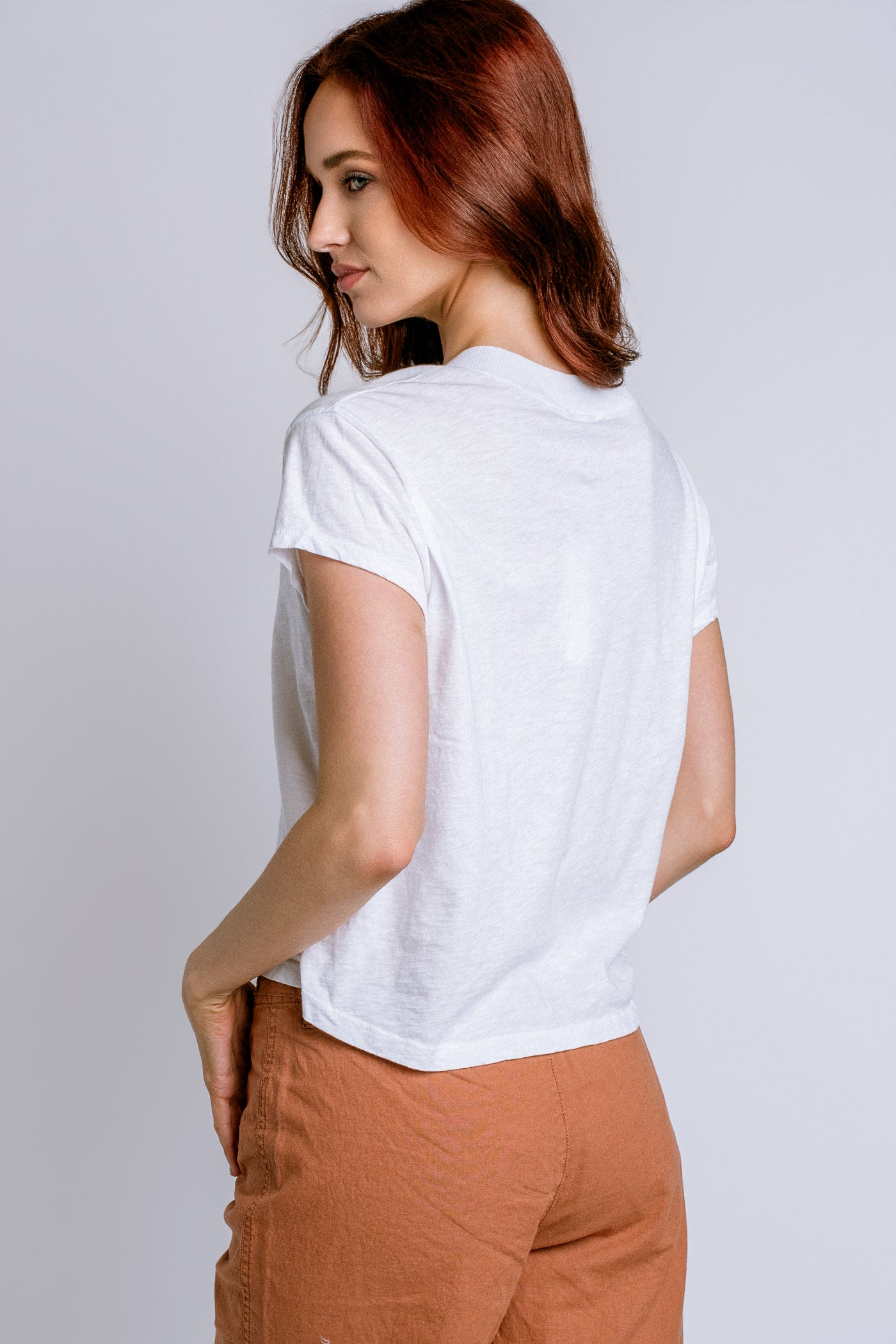 Michael Stars Harlan Cropped V-Neck Tee