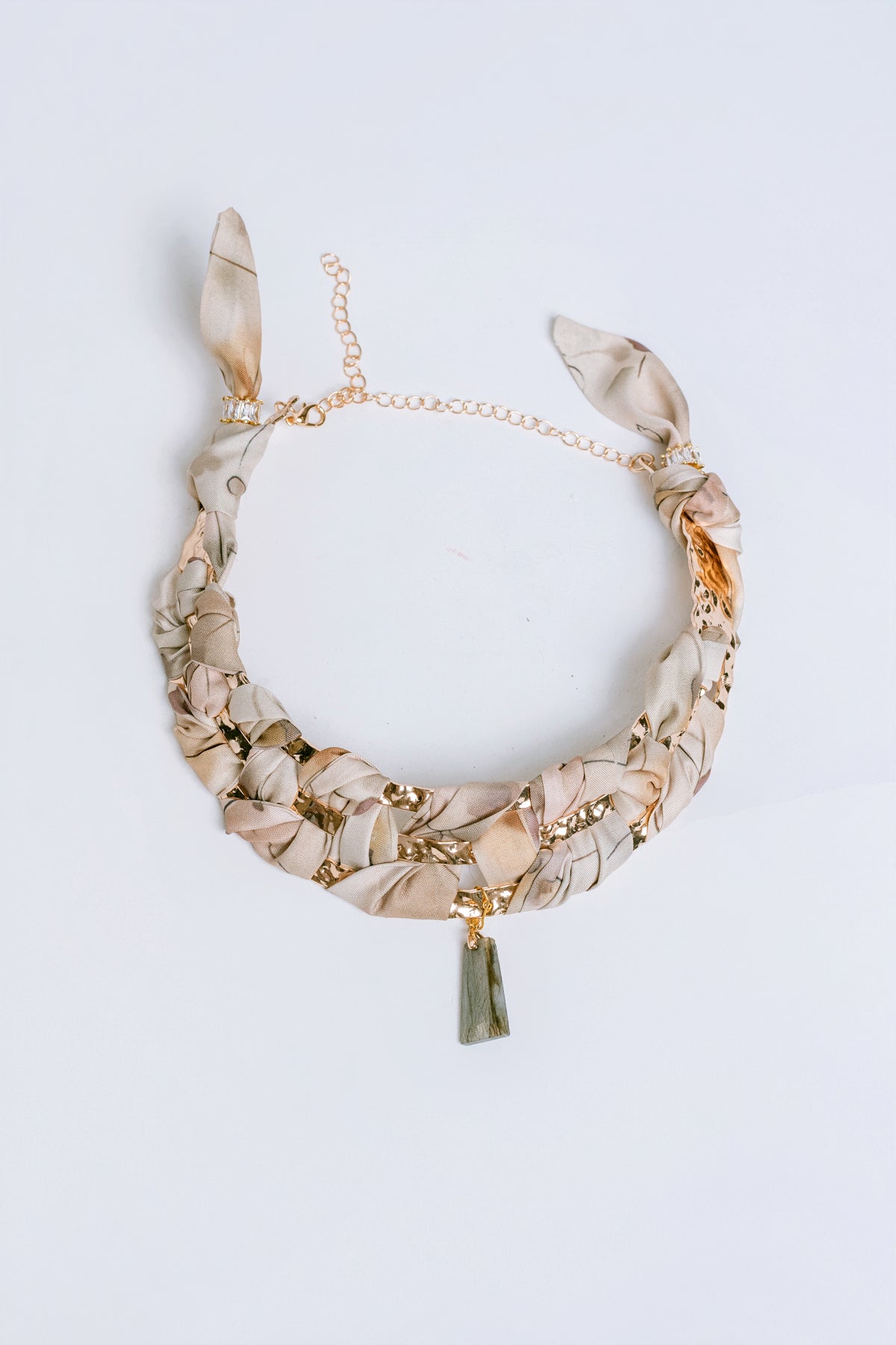 Triple Row Neutrals Scarf Cuff Necklace