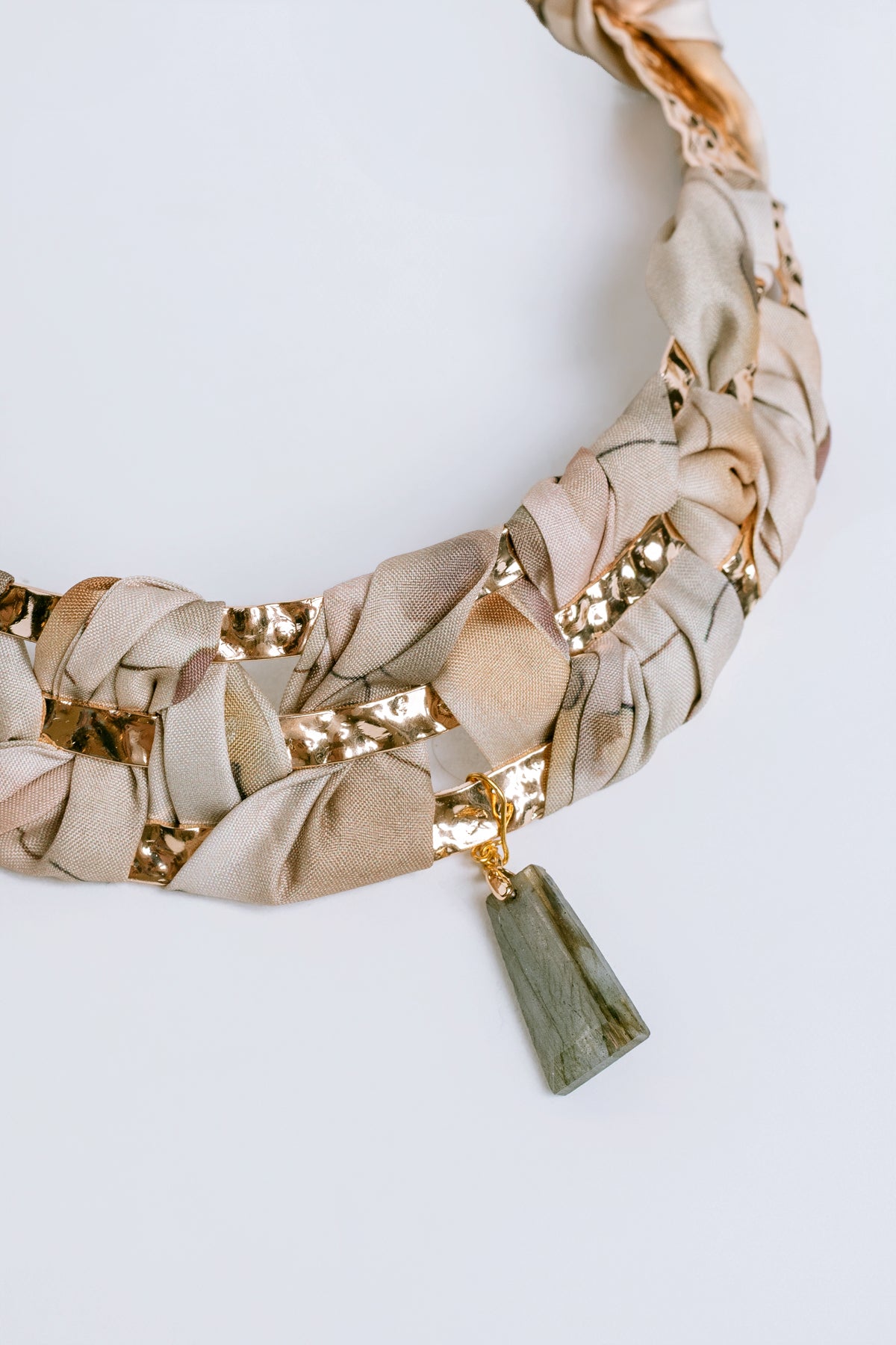 Triple Row Neutrals Scarf Cuff Necklace