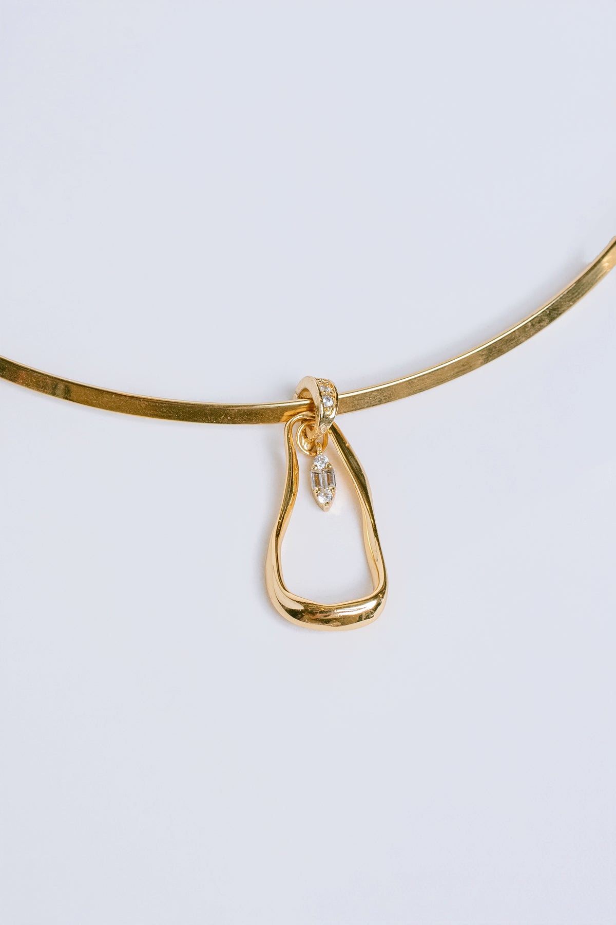 Sherwood Bridge Diamonds Gold Fill Geo Cuff Necklace