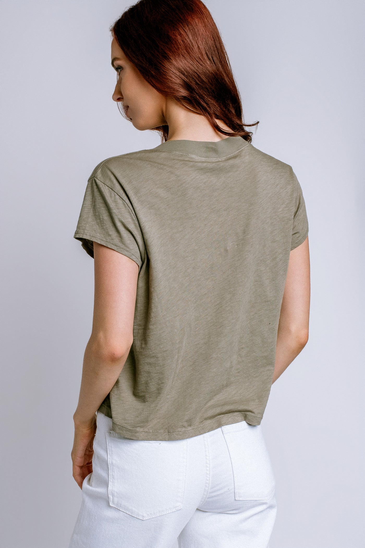 Michael Stars Harlan Cropped V-Neck Tee