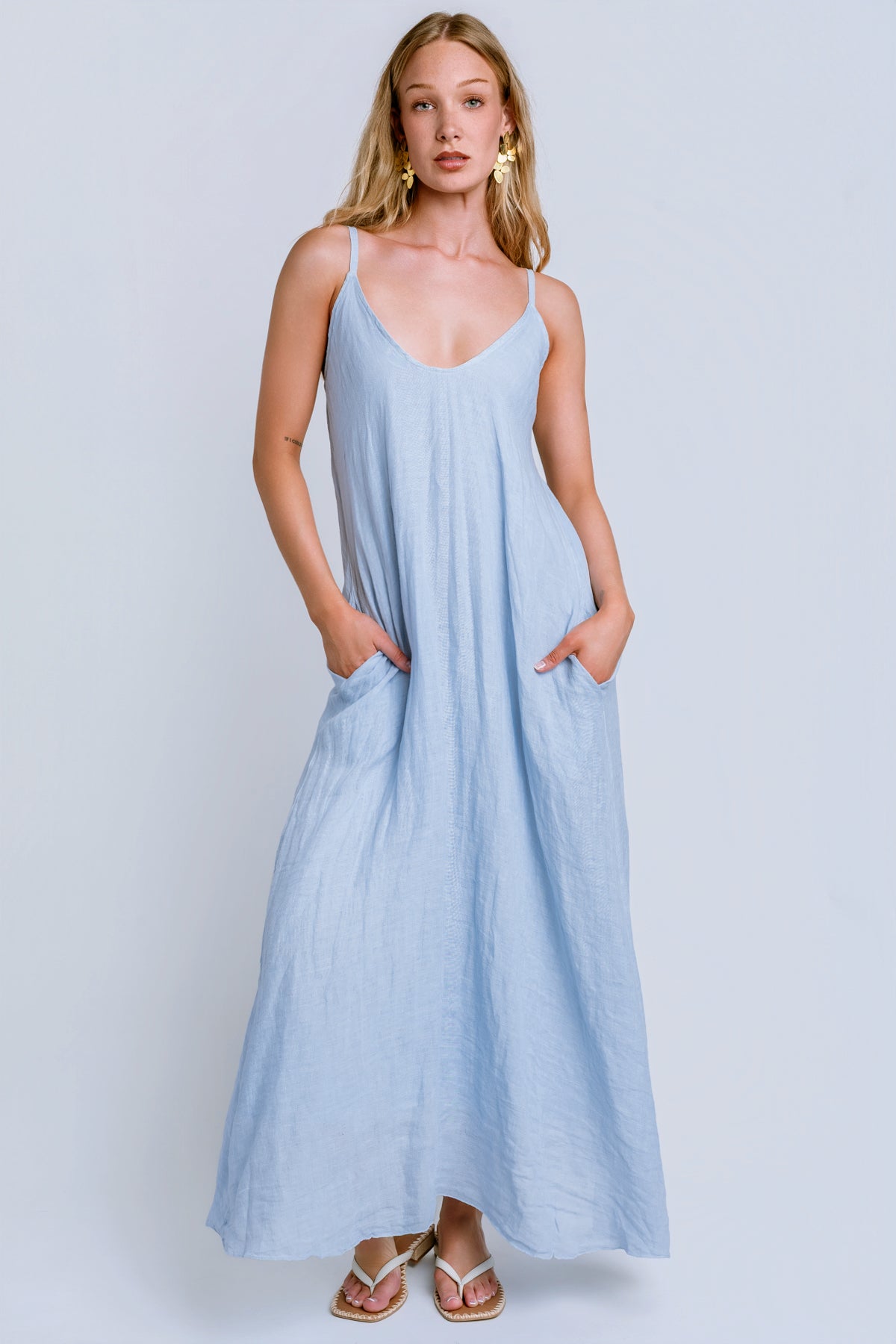 Milio Milano Adjustable Strap Linen Maxi