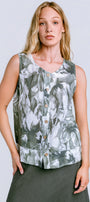 Inizio Linen Button Front Tank