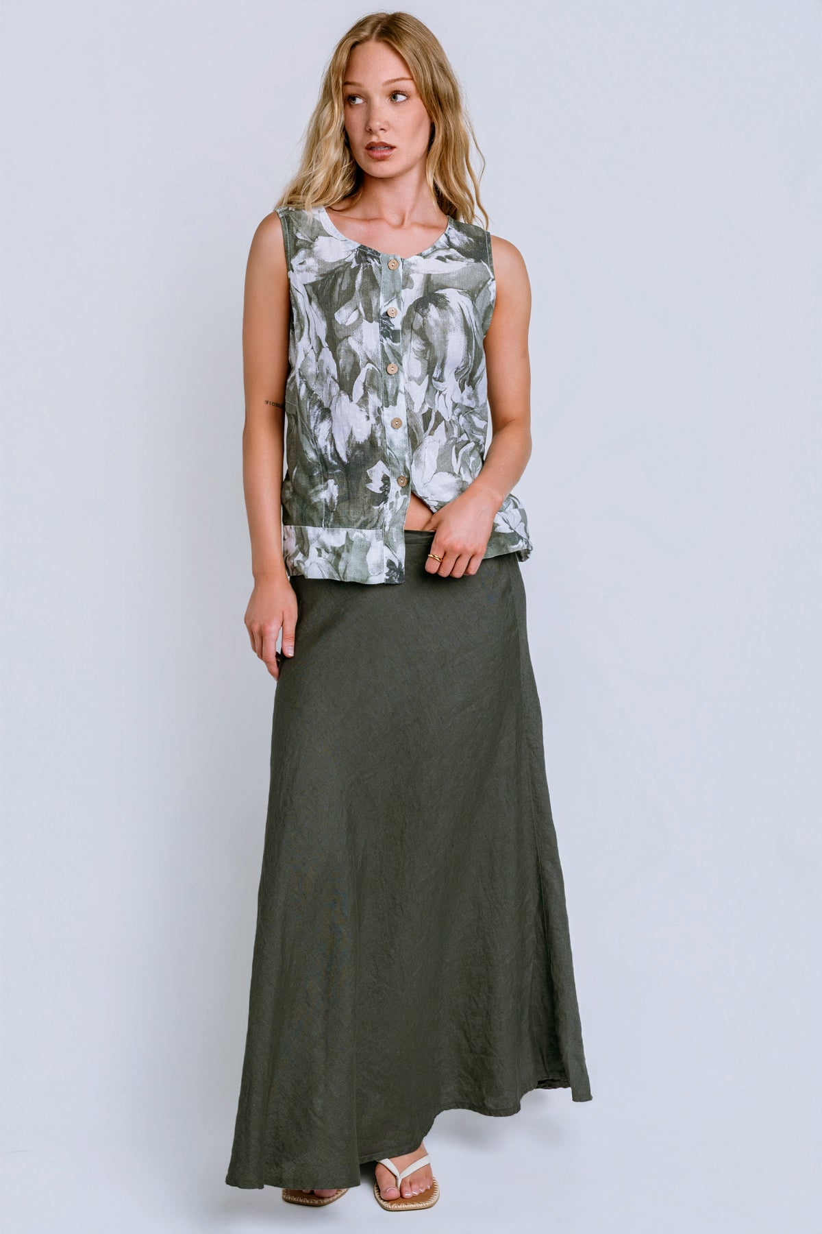 Inizio Linen Maxi Skirt