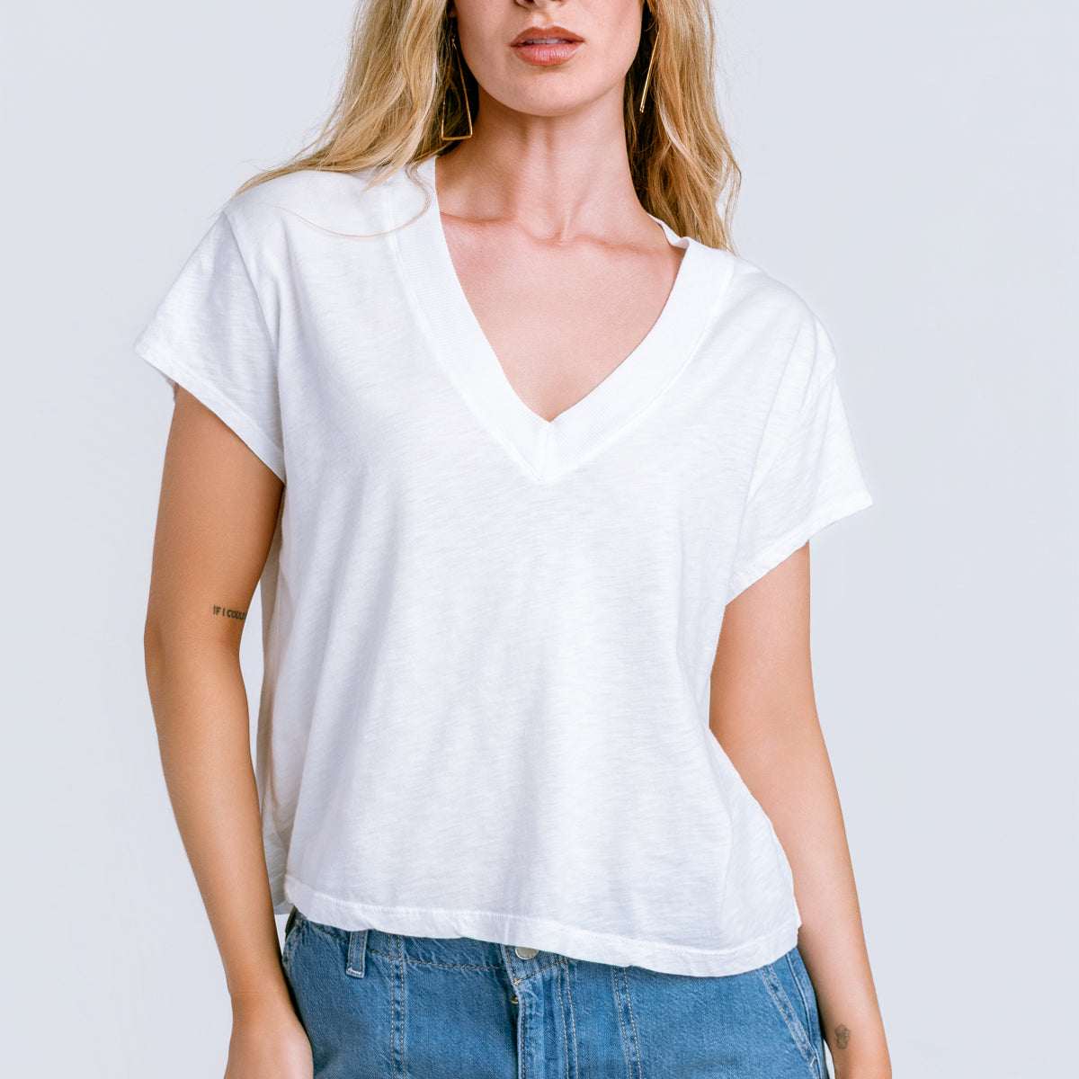 Michael Stars Harlan Cropped V-Neck Tee