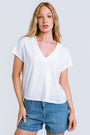 Michael Stars Harlan Cropped V-Neck Tee