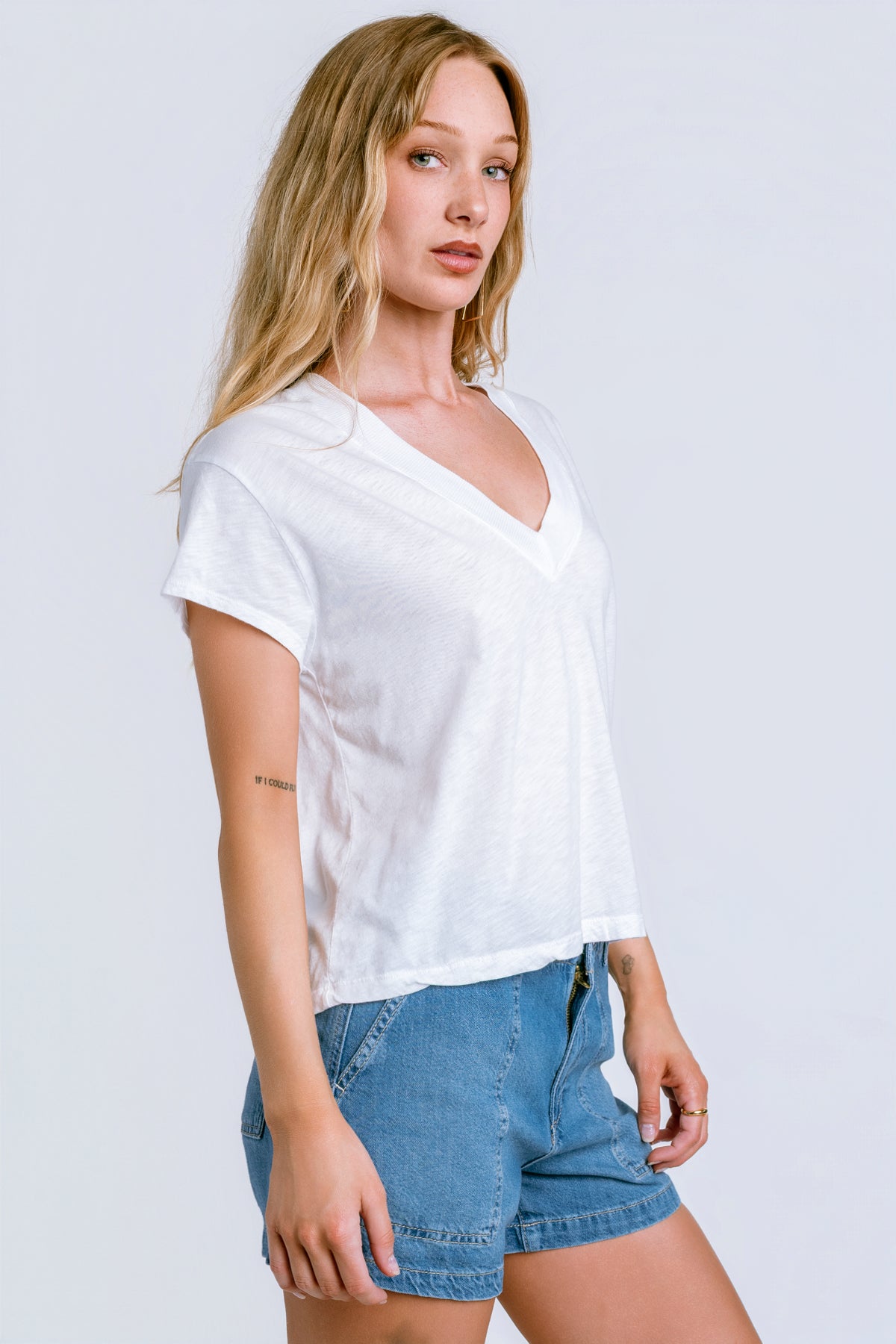 Michael Stars Harlan Cropped V-Neck Tee