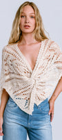 Milio Milano Crochet Front Twist Poncho