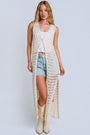 Milio Milano Crochet Sleeveless Button Cardigan