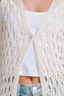 Milio Milano Crochet Sleeveless Button Cardigan