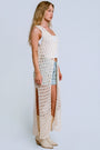 Milio Milano Crochet Sleeveless Button Cardigan
