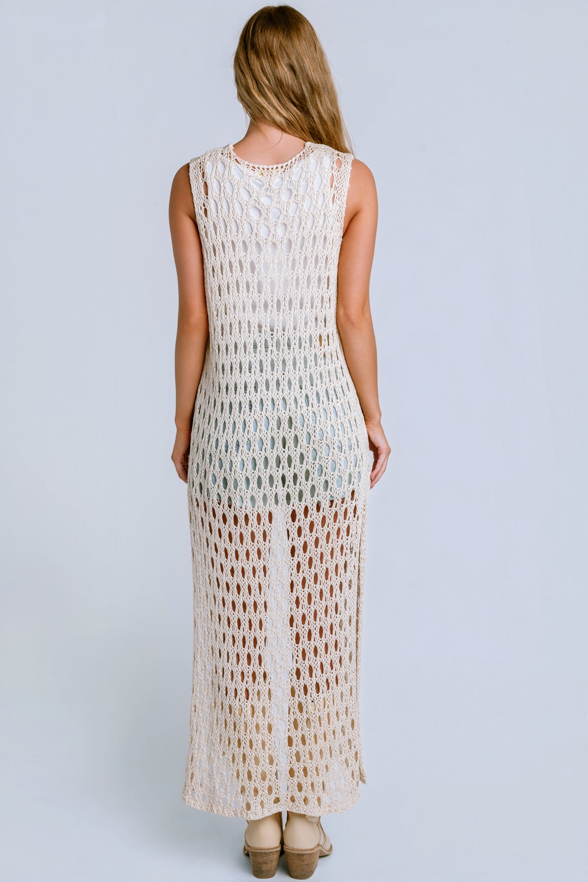 Milio Milano Crochet Sleeveless Button Cardigan
