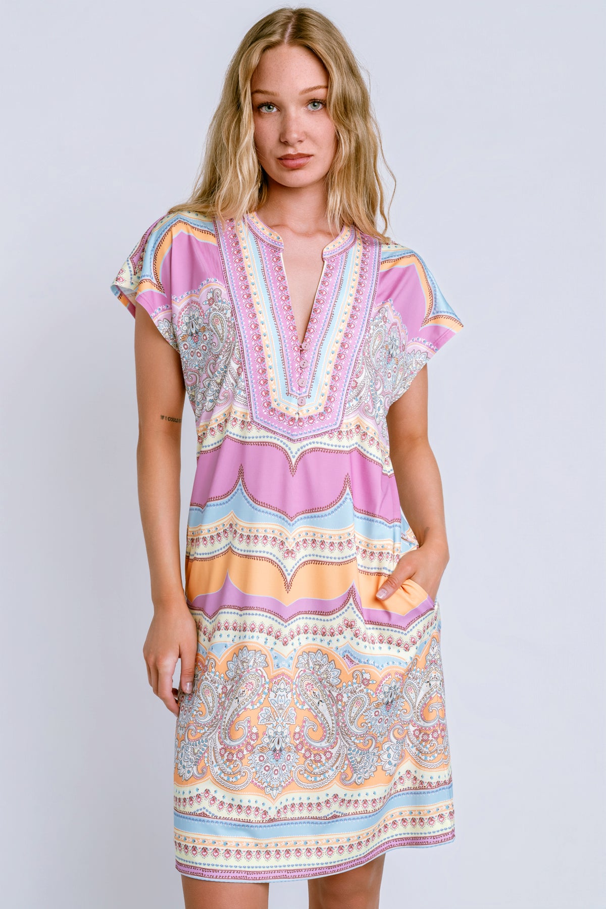 Hale Bob Short Sleeve Short Dress