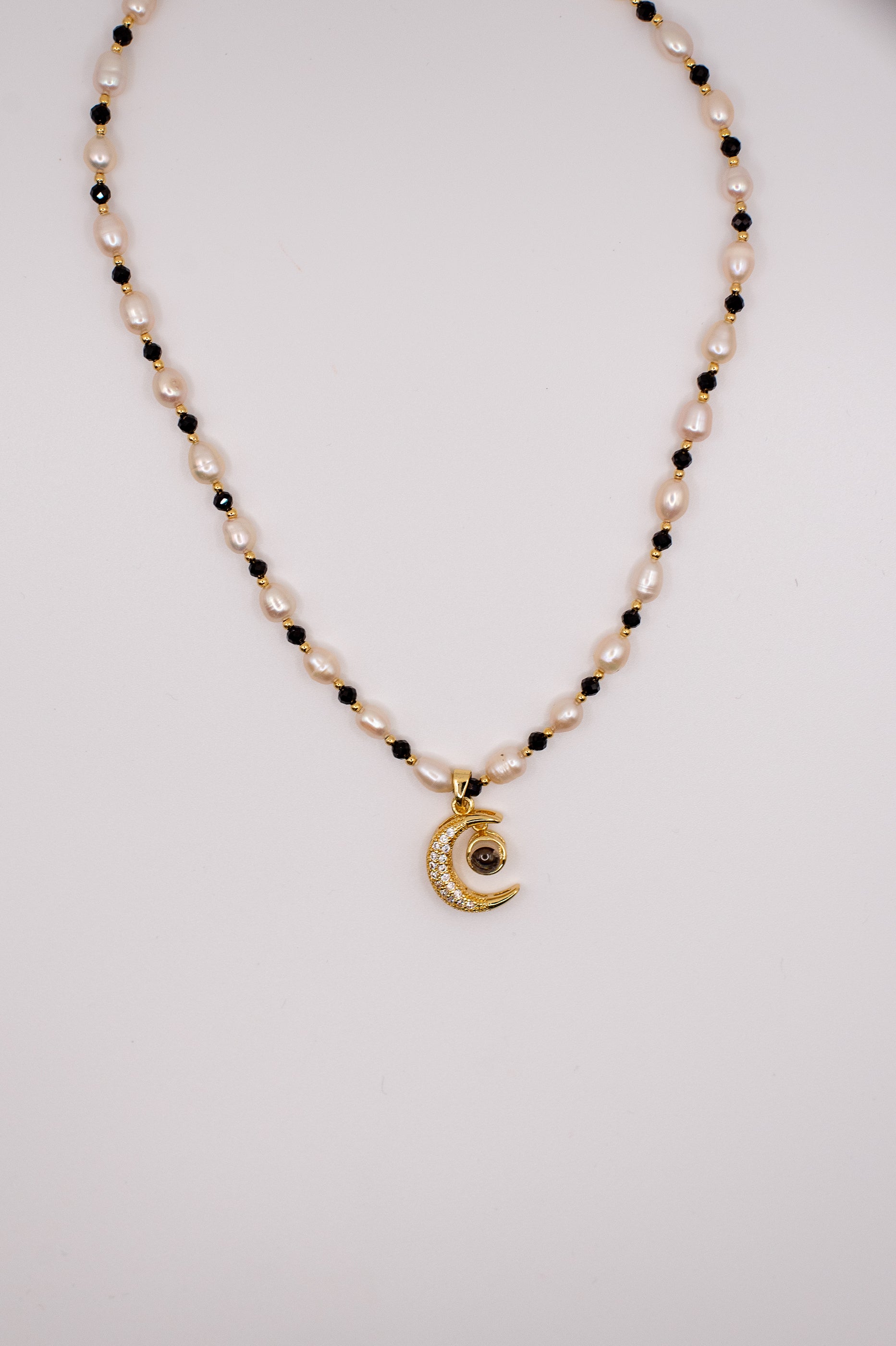 Sherwood Bridge Diamonds Pearl and Black Onyx Necklace