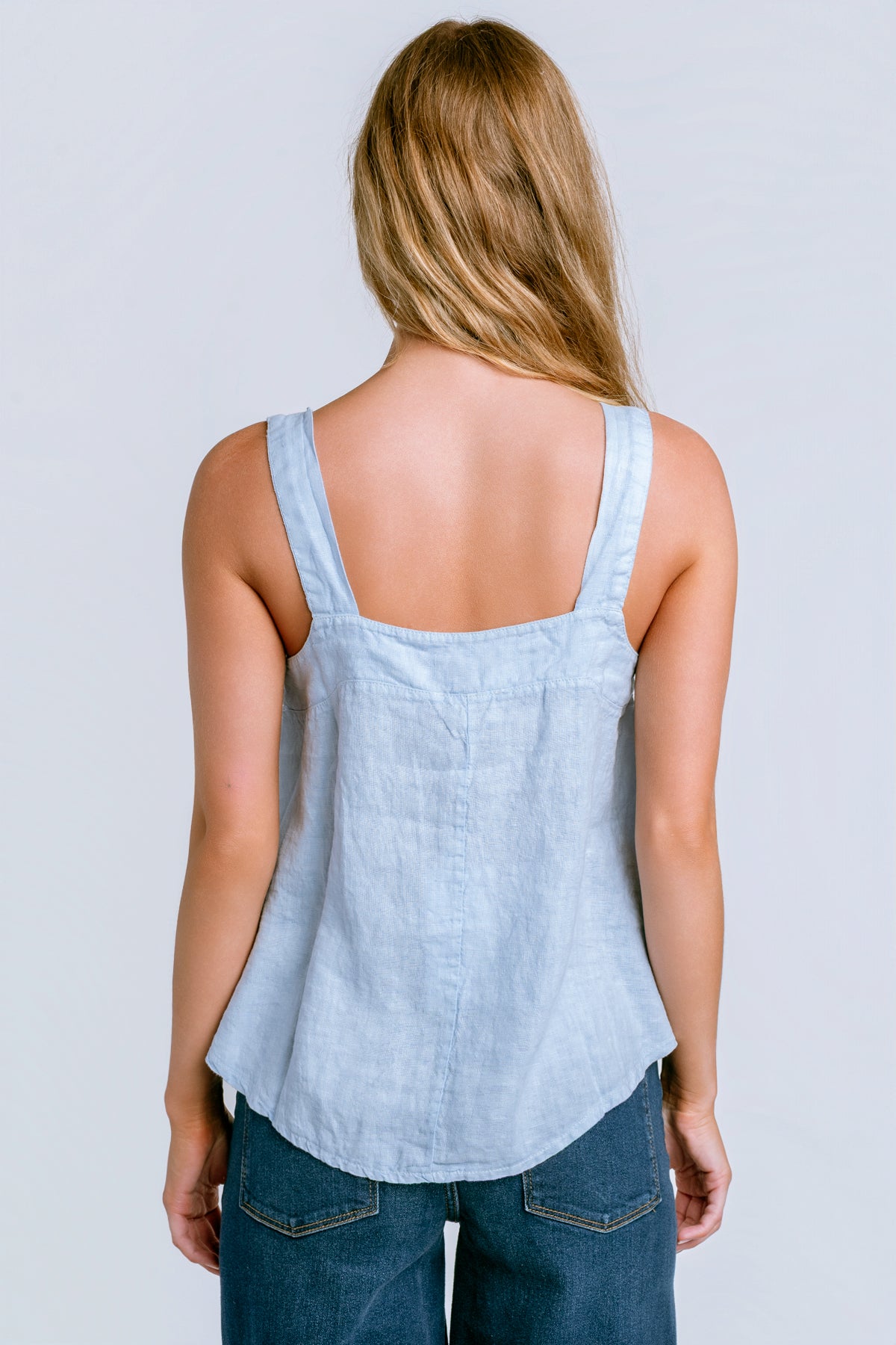 Milio Milano Wide Strap Linen Tank