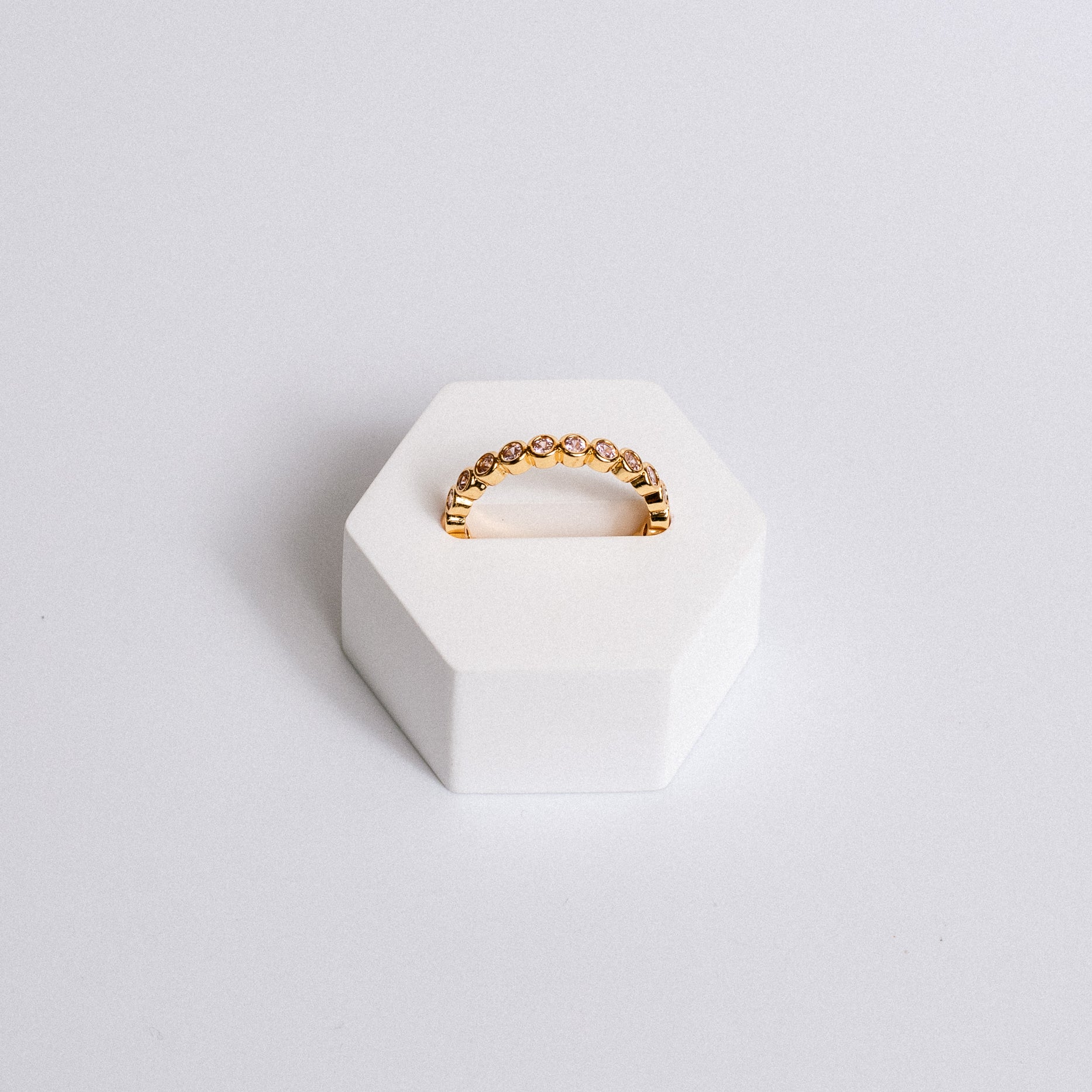 Sherwood Bridge Diamonds Light Pink Stone Eternity Ring