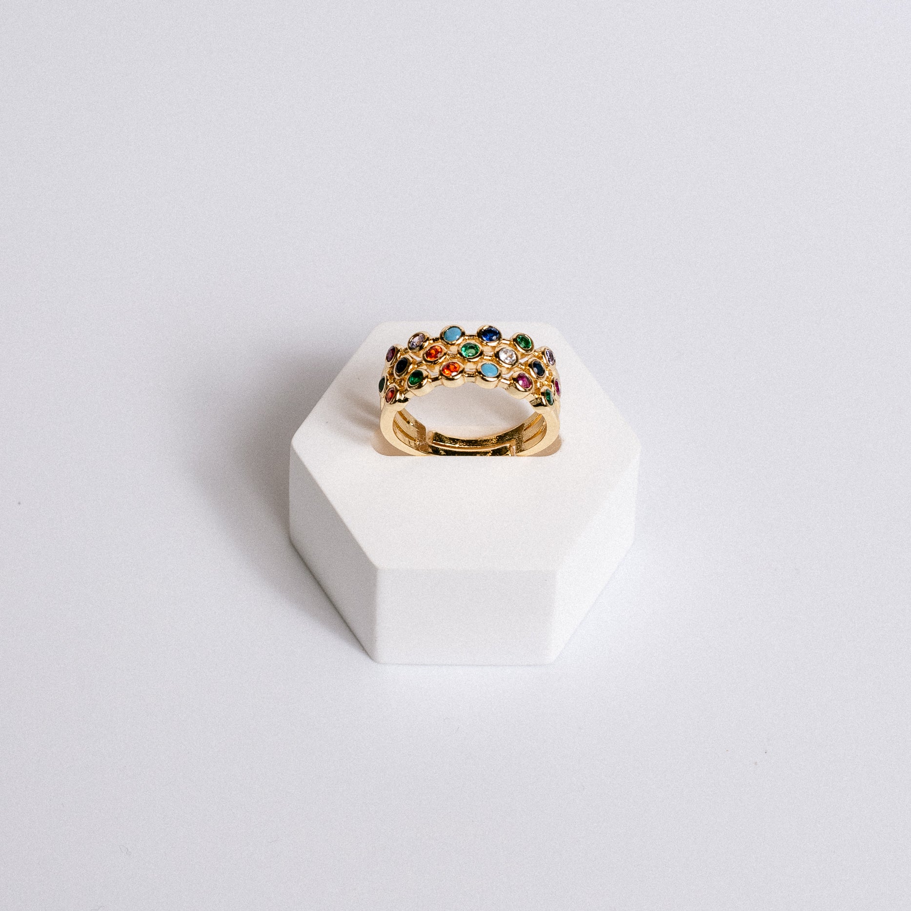 Sherwood Bridge Diamonds Rainbow Coloful Ring