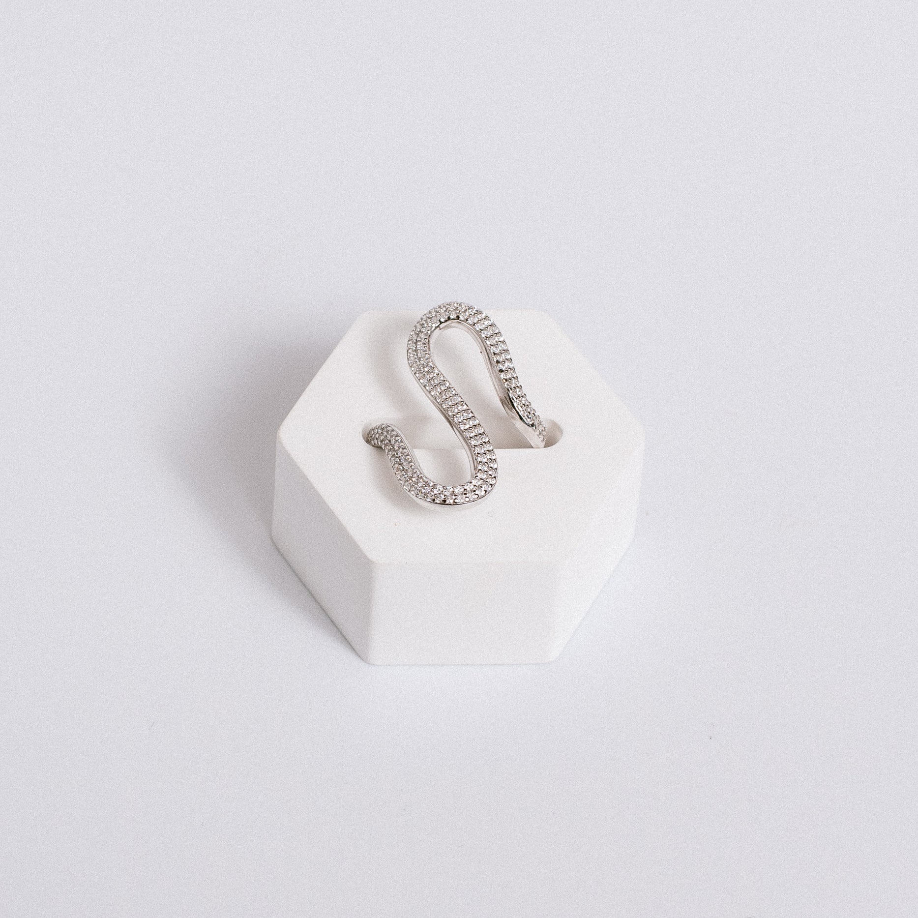 Sherwood Bridge Diamonds S Shape CZ Ring