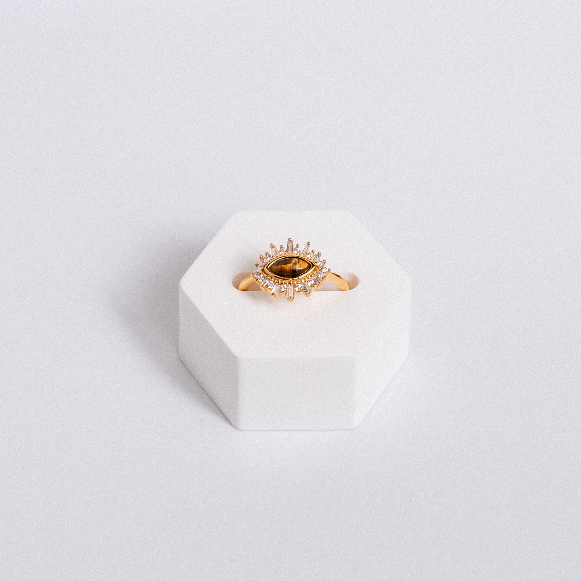 Sherwood Bridge Diamonds Tigers Eye Ring