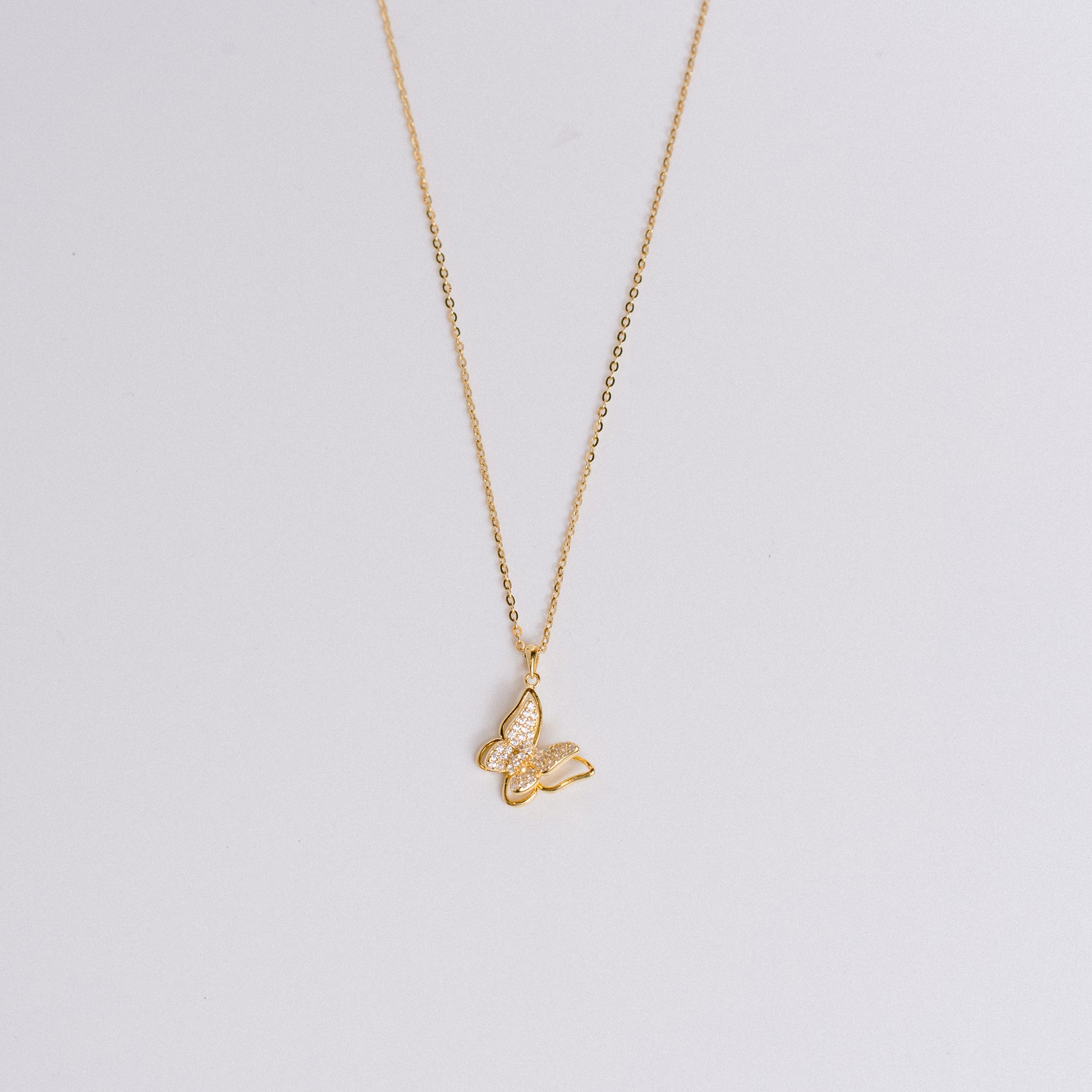 Sherwood Bridge Diamonds Butterfly Gold Plated Necklace