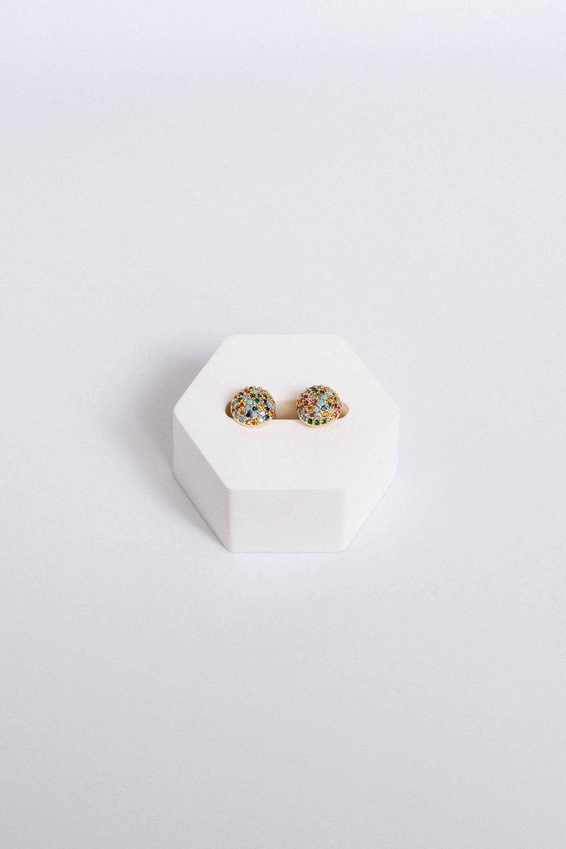 Sherwood Bridge Diamonds Colorful Round Stud Earrings