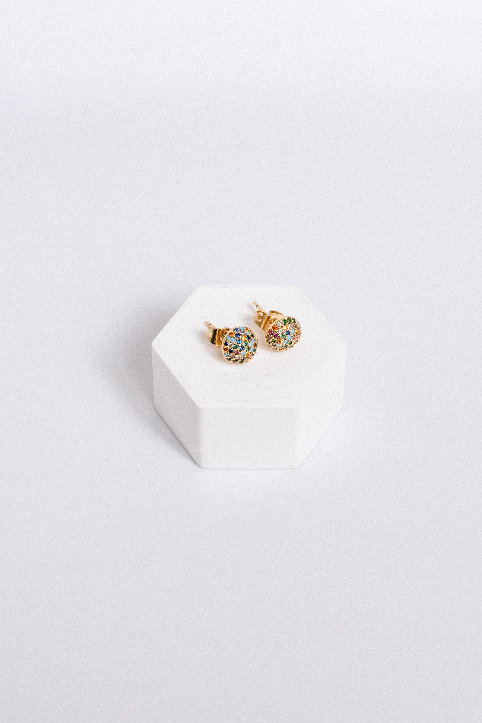 Sherwood Bridge Diamonds Colorful Round Stud Earrings