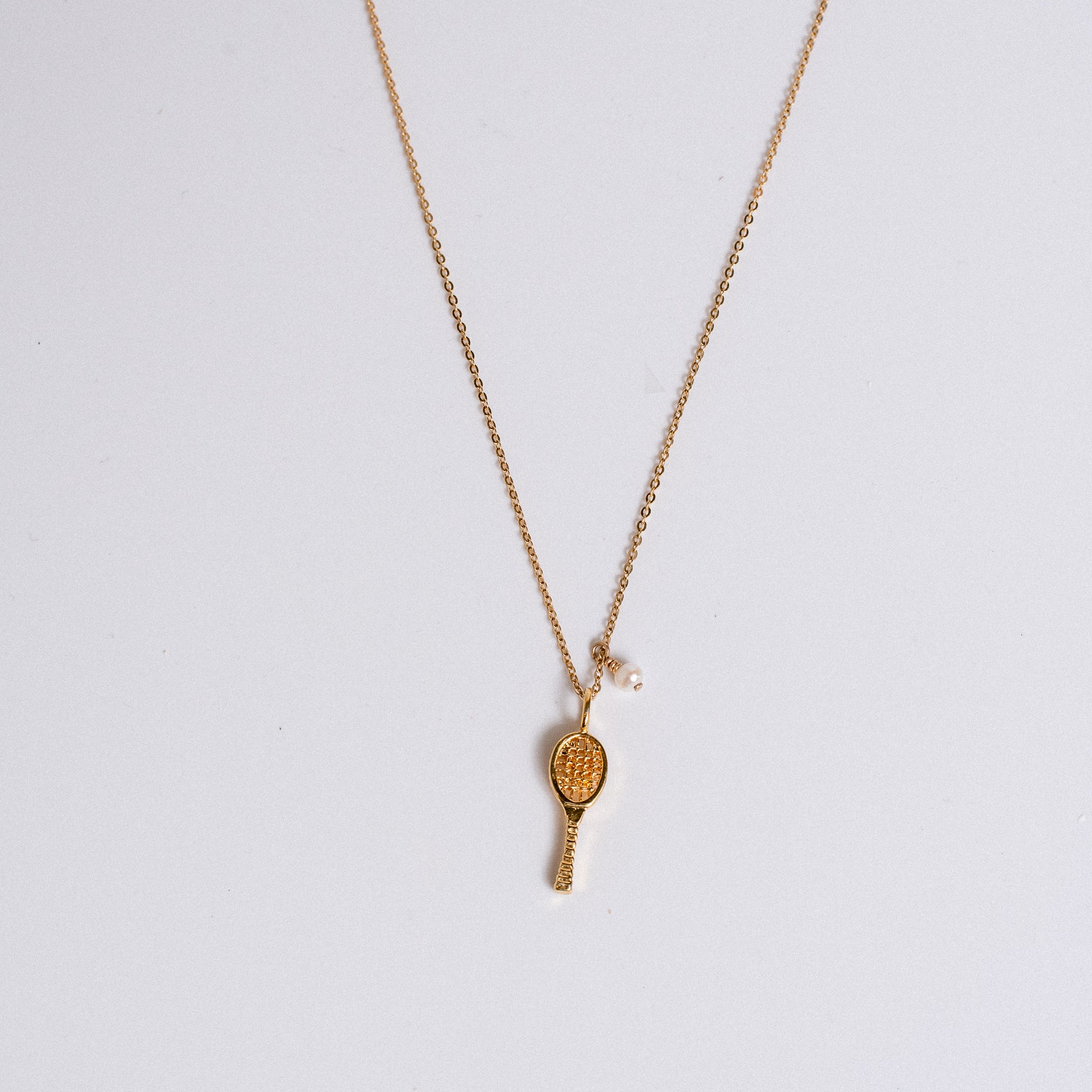 Lisa Marie Jewelry Tennis Charm, Pearl Necklace