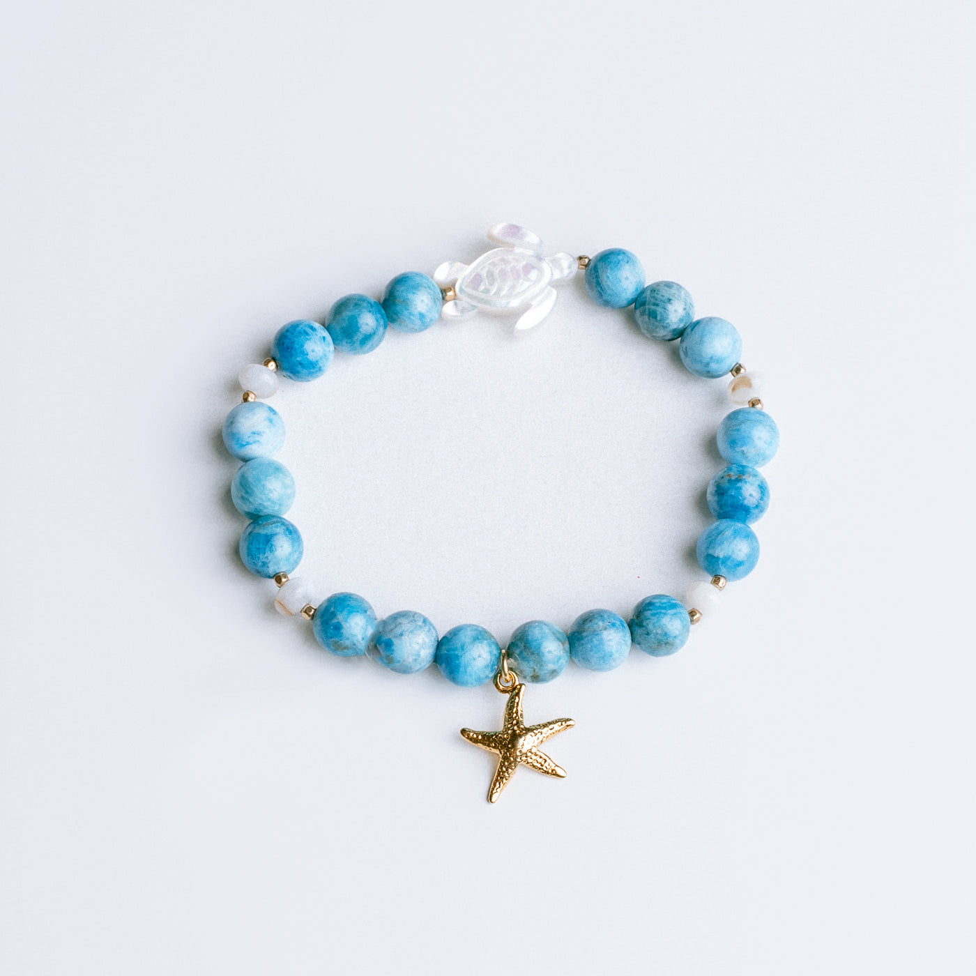 Lisa Marie Jewelry Mother of Pearl Turtle & Starfish Charm Bracelet