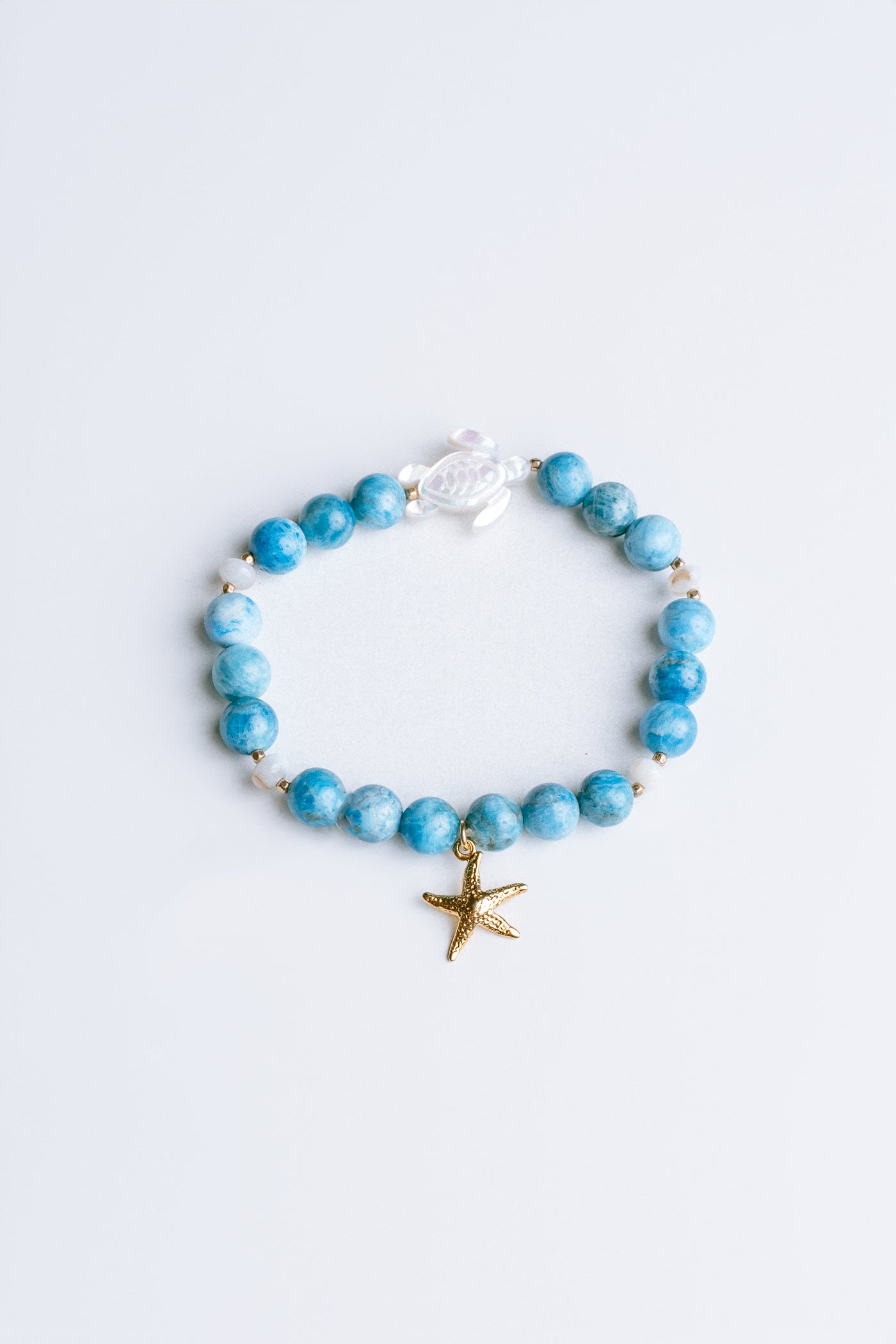 Lisa Marie Jewelry Mother of Pearl Turtle & Starfish Charm Bracelet