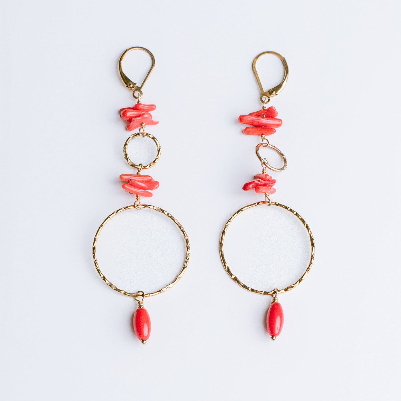 Lisa Marie Jewelry Coral Round Hoops