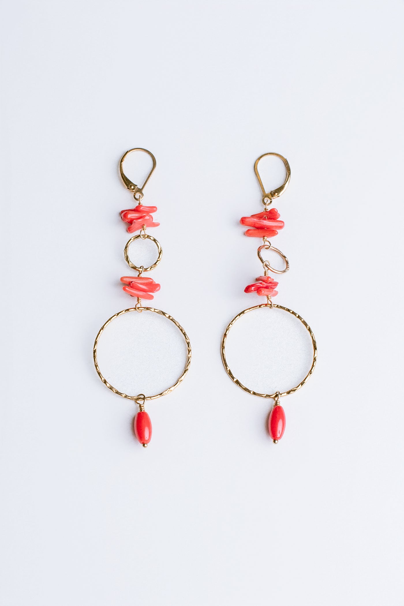 Lisa Marie Jewelry Coral Round Hoops