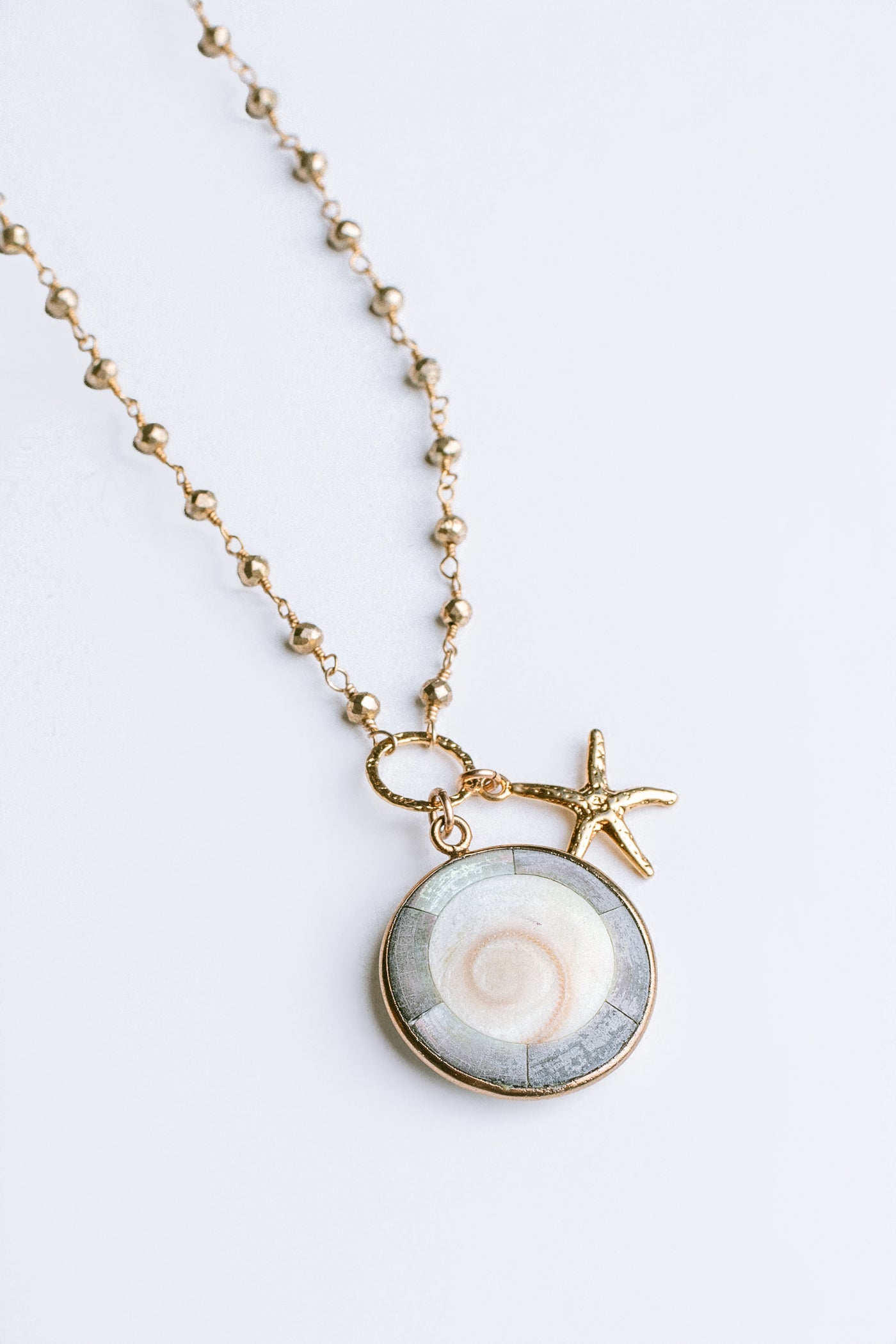 Lisa Marie Jewelry Pyrite Starfish Charm Necklace
