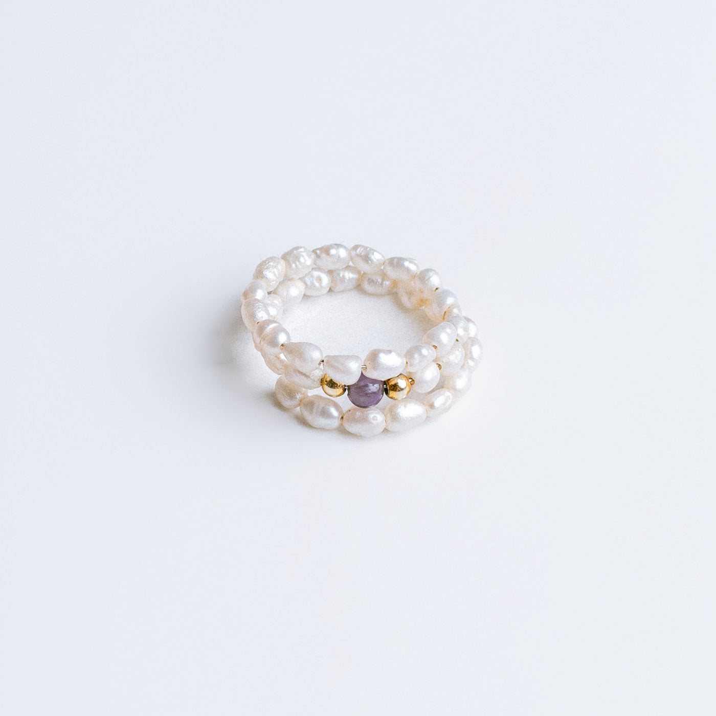 Sherwood Bridge Diamonds Seed Pearl & Amethyst Wrap Ring