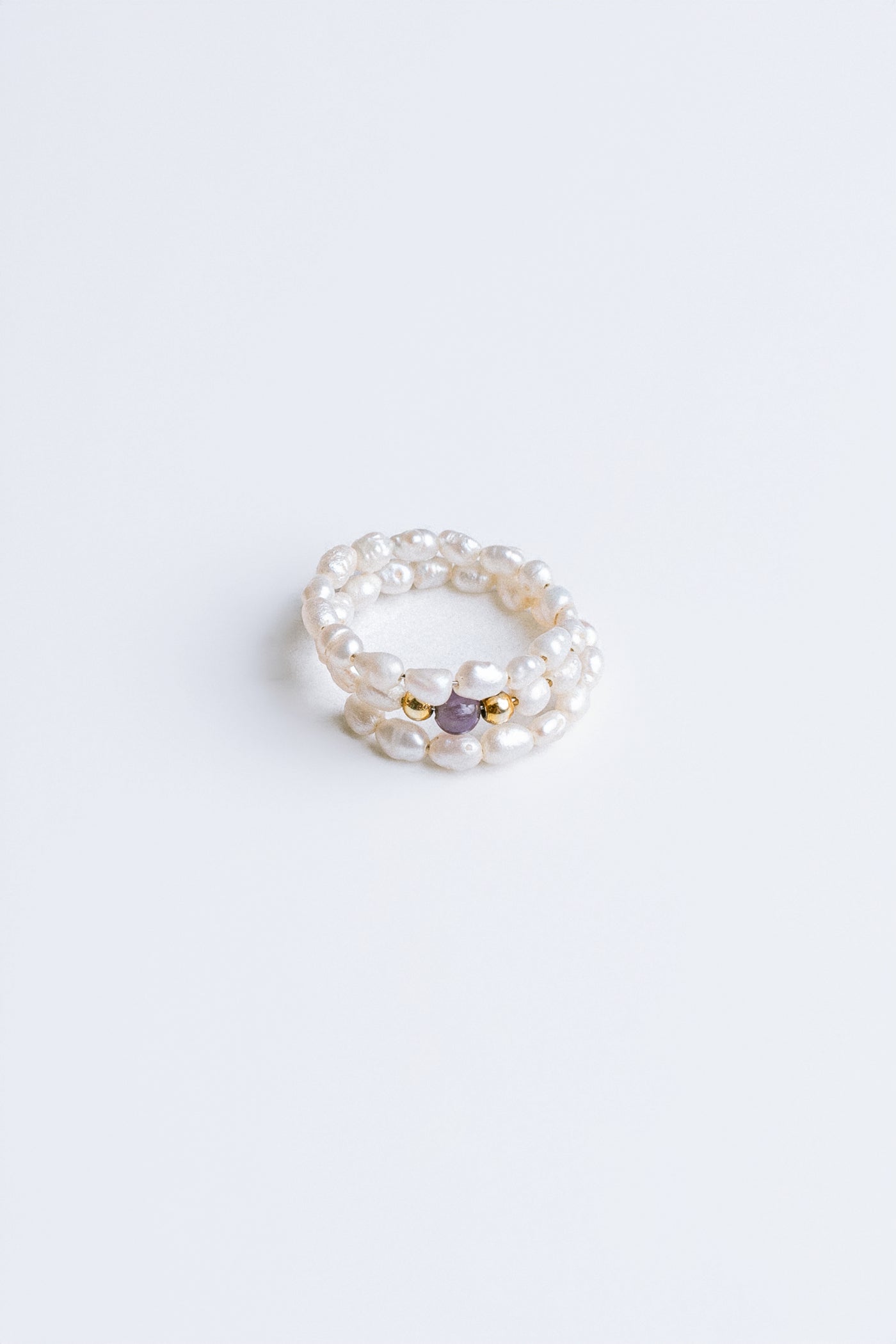 Sherwood Bridge Diamonds Seed Pearl & Amethyst Wrap Ring