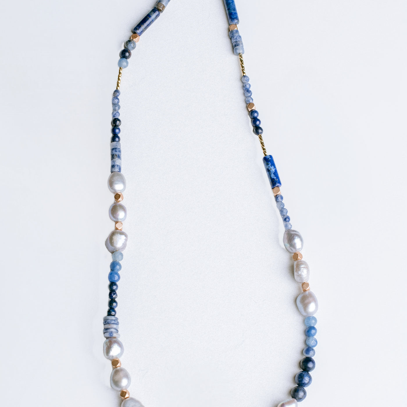 Sherwood Bridge Diamonds Blue Freshwater Pearl & Lapis Necklace