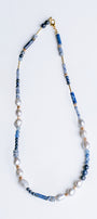 Sherwood Bridge Diamonds Blue Freshwater Pearl & Lapis Necklace